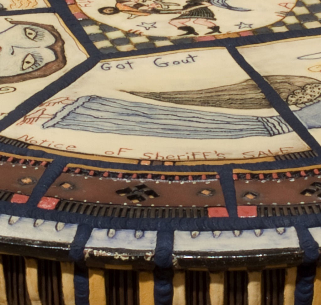 Michael Gross ceramic coffee table, "Got Gout"