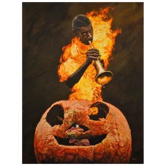 Oil painting by Christopher A. Klein "Trick and Treat"