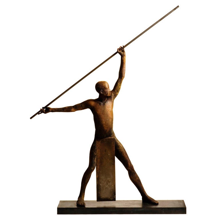 Bronze Sculpture by Jesus Curia Perez "Guerrero V" For Sale