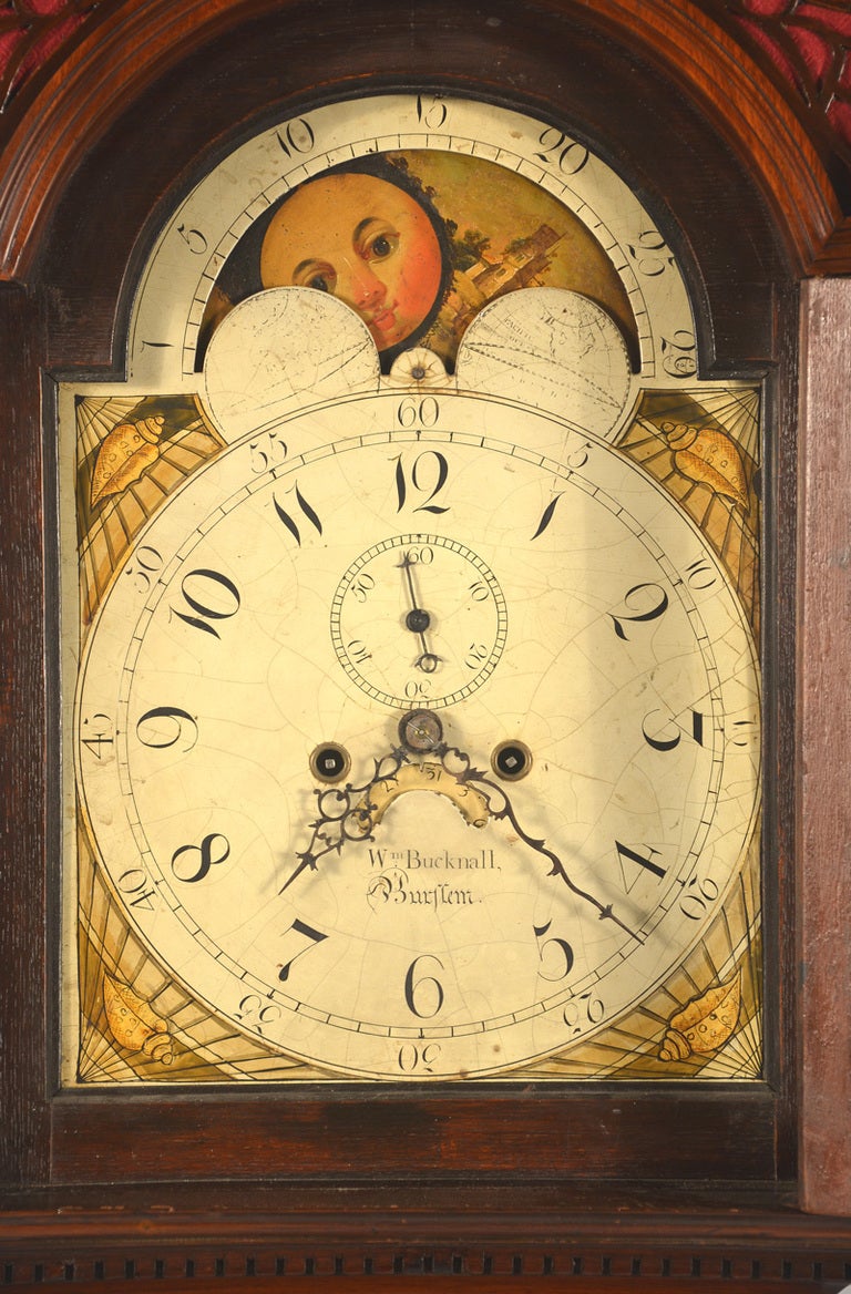 British Small English Mahogany Tall Clock For Sale