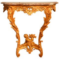Louis XV Gilded Console Table