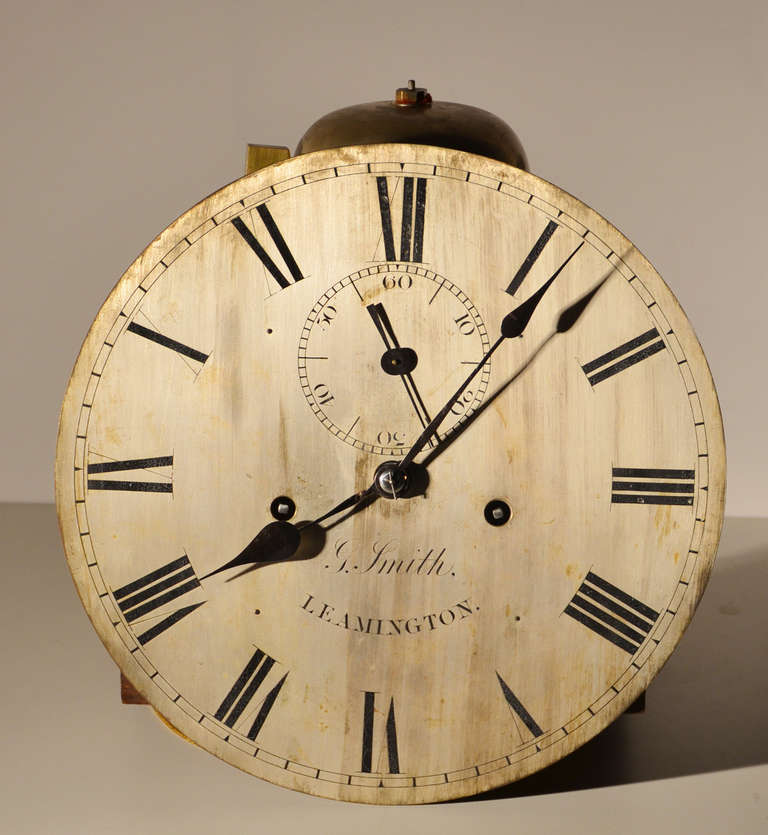 Wonderful Huge English Carved Oak Wall Clock In Excellent Condition In Wells, ME