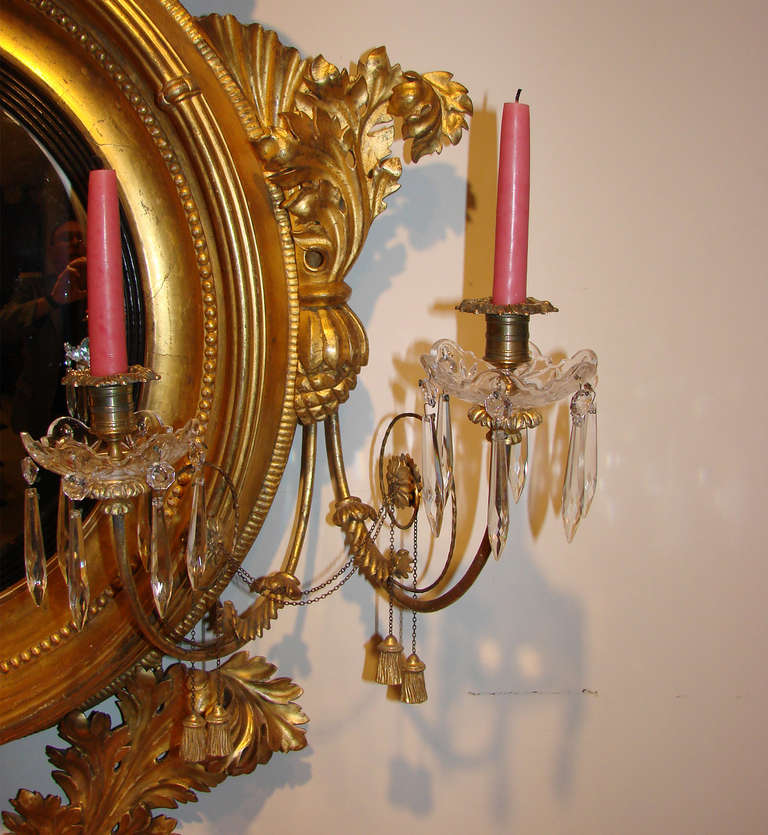 19th Century Superb Large Regency Gilded Girandole Mirror For Sale
