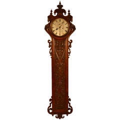 Antique Wonderful Huge English Carved Oak Wall Clock