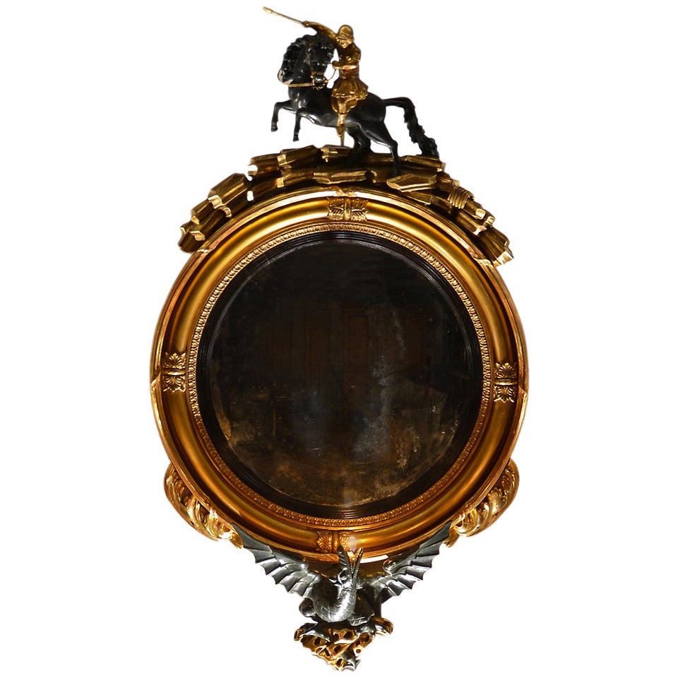 St. George and the Dragon Girandole Mirror For Sale