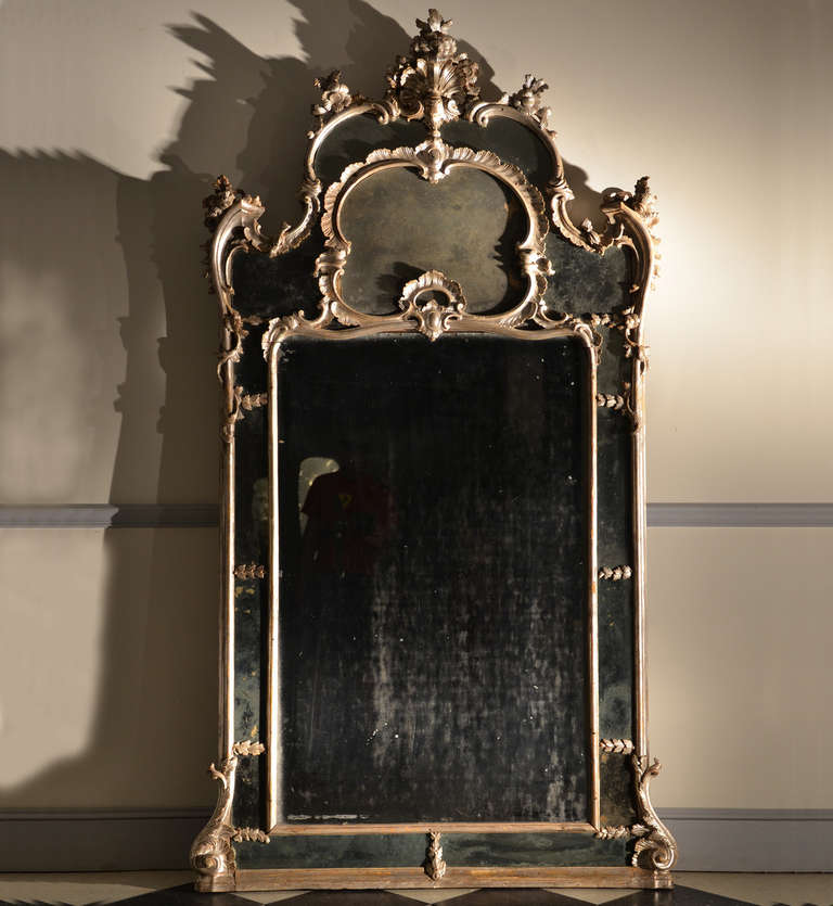 Imposing Italian Mid 18th Century Rococo Mirror