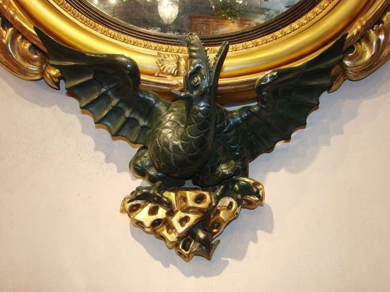 British St. George and the Dragon Girandole Mirror For Sale
