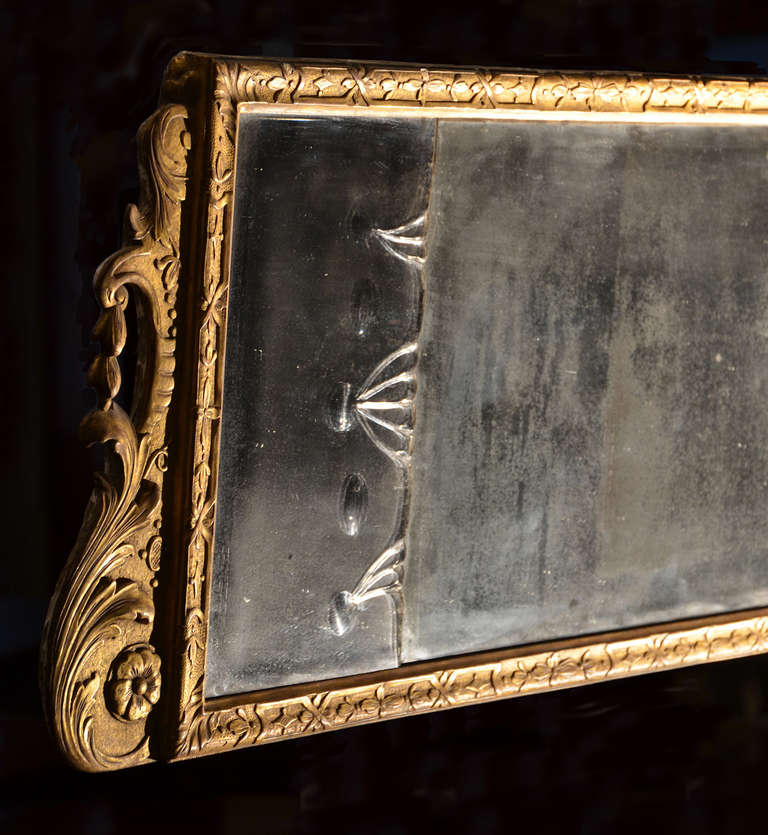18th Century and Earlier George II Gilded Overmantle Mirror
