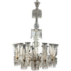 Glass Chandelier with 12 lights by Degrelle Made In Belgium