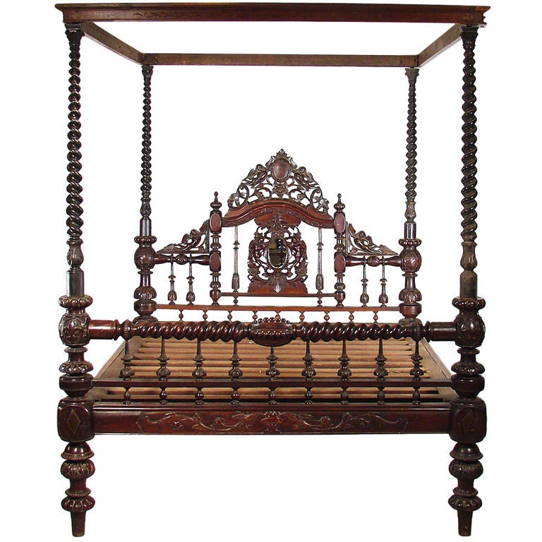 Anglo/Indian Mahogany Bed For Sale