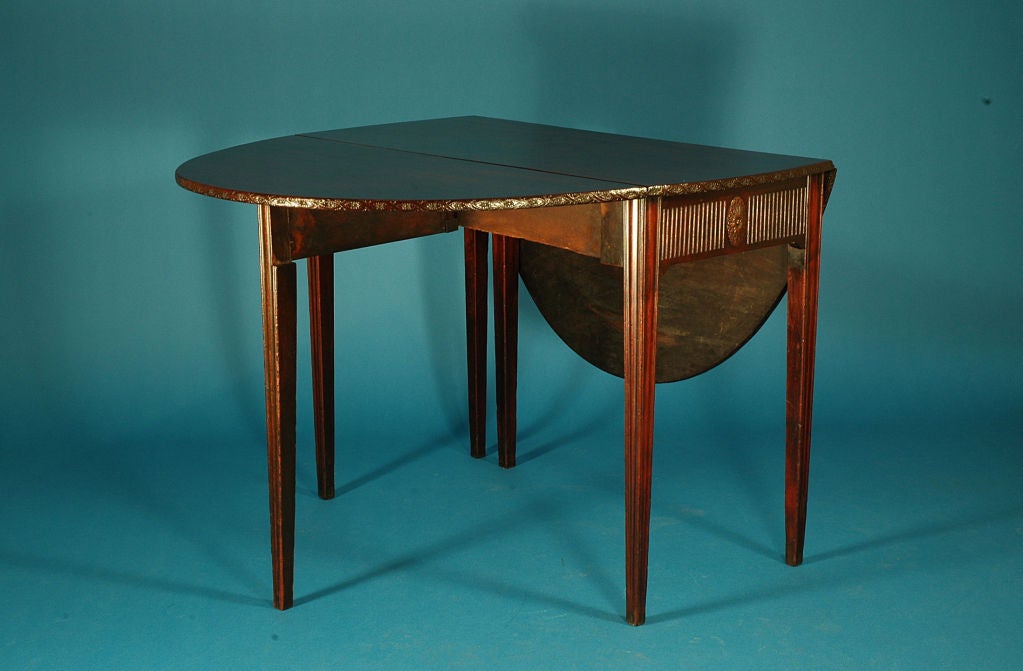 Mahogany Oval Drop Leaf Table