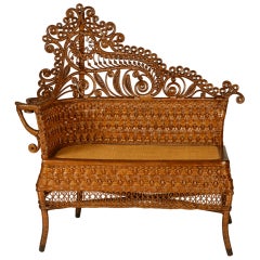 Photographers Wicker Bench by Wakefield Rattan Co