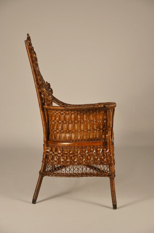 American Photographers Wicker Bench by Wakefield Rattan Co For Sale