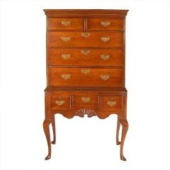 Antique Newport, Rhode Island Maple Flattop Highboy