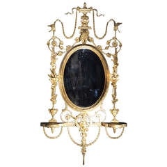 George III Style Gilded Oval Mirror