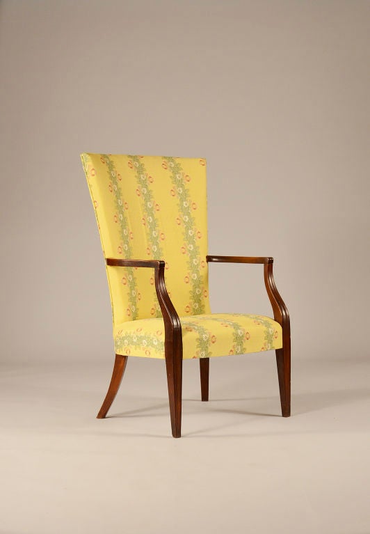 20th Century Mahogany Lolling Chair attributed to Lemuel Churchill