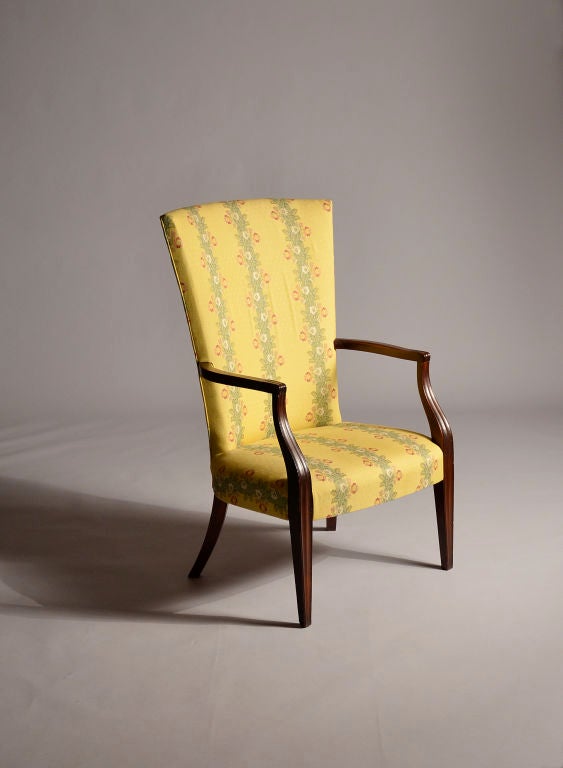 Mahogany Lolling Chair attributed to Lemuel Churchill 4
