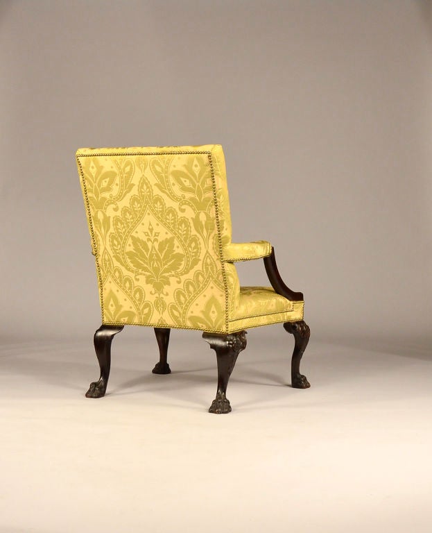 English Library Chair with Hairy Paw Feet 1