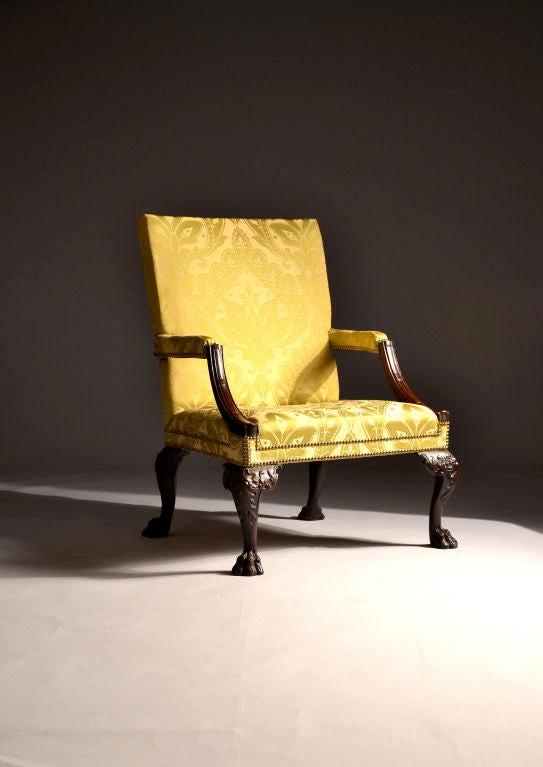 English Library Chair with Hairy Paw Feet 6