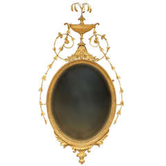Superb George III Oval Gilded Mirror