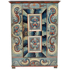 Wonderful Swiss Provincial Painted Armoire
