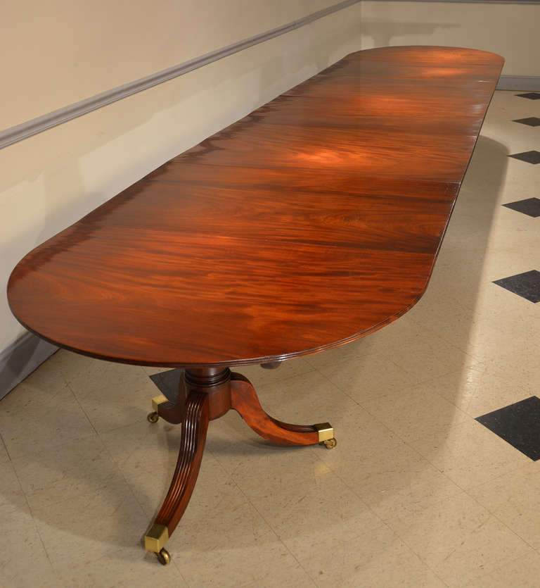 Superb George III Four Pedestal Mahogany Banquet Table