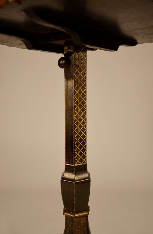 19th Century Lacquer  Decorated Candlestand For Sale