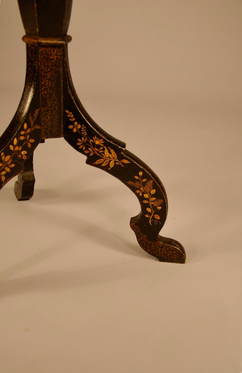 Lacquer  Decorated Candlestand For Sale 1