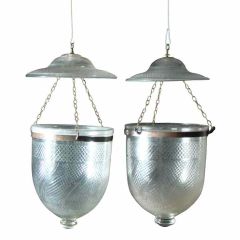 Antique Pair of Glass Hall Lights