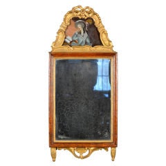 Antique Walnut Veneer Mirror