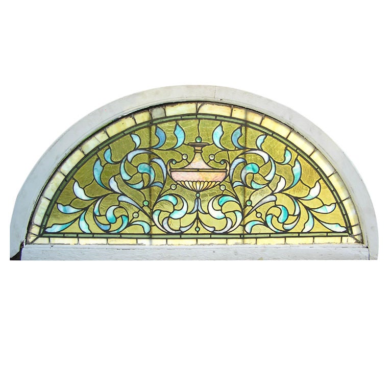 Stained Glass Transom Window For Sale