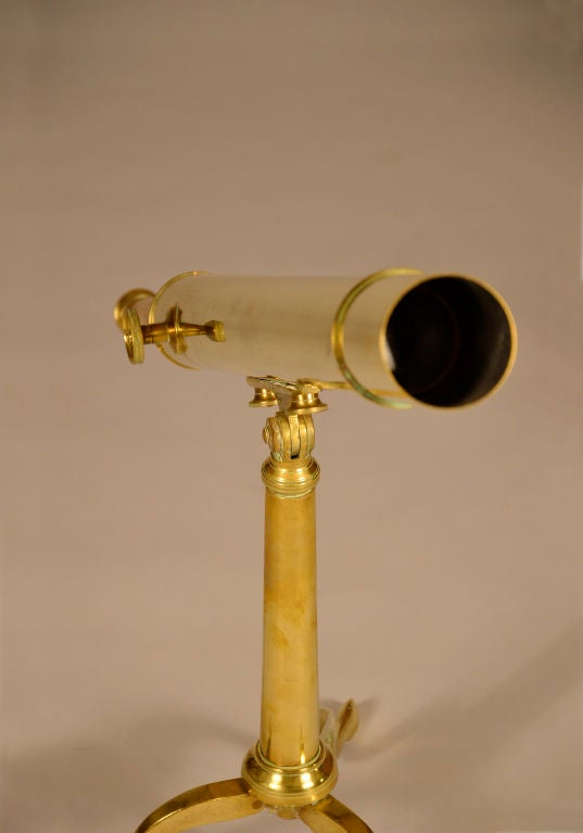 18th Century and Earlier English Brass Refracting Telescope