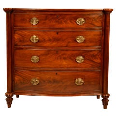 Mahogany Bow Front Chest Of Drawers