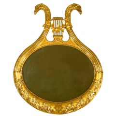 Oval Gilt Mirror with Eagles
