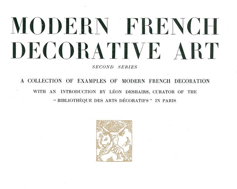 This is a now scarce 1st edition in hardcovers dated from 1931. There are 168 pages full of photographs depicting room sets by the likes of Pierre Chareau, Charlotte Perriand and Rene Herbst. Furniture designs by Leleu and Printz. Metalware by