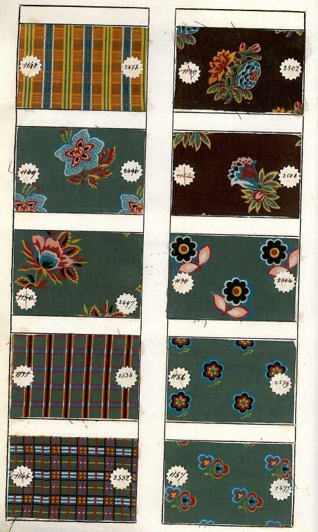 19th Century Printed Cotton Sample Book (Swatch book)