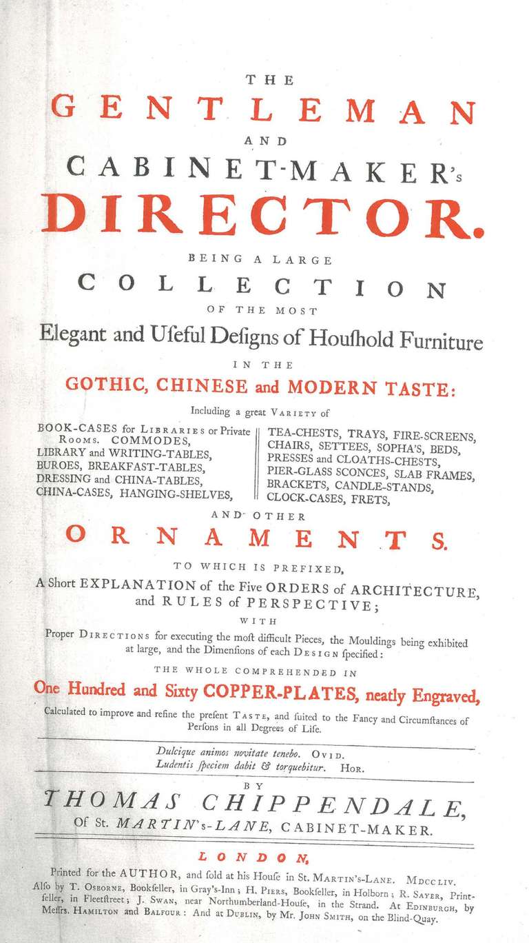 Thomas Chippendale's - The Gentleman and Cabinet Makers Director