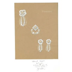 Box of 18 Gouache Jewellery Designs by Edmond Foret