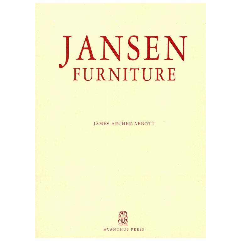 JANSEN Furniture. Book. at 1stdibs