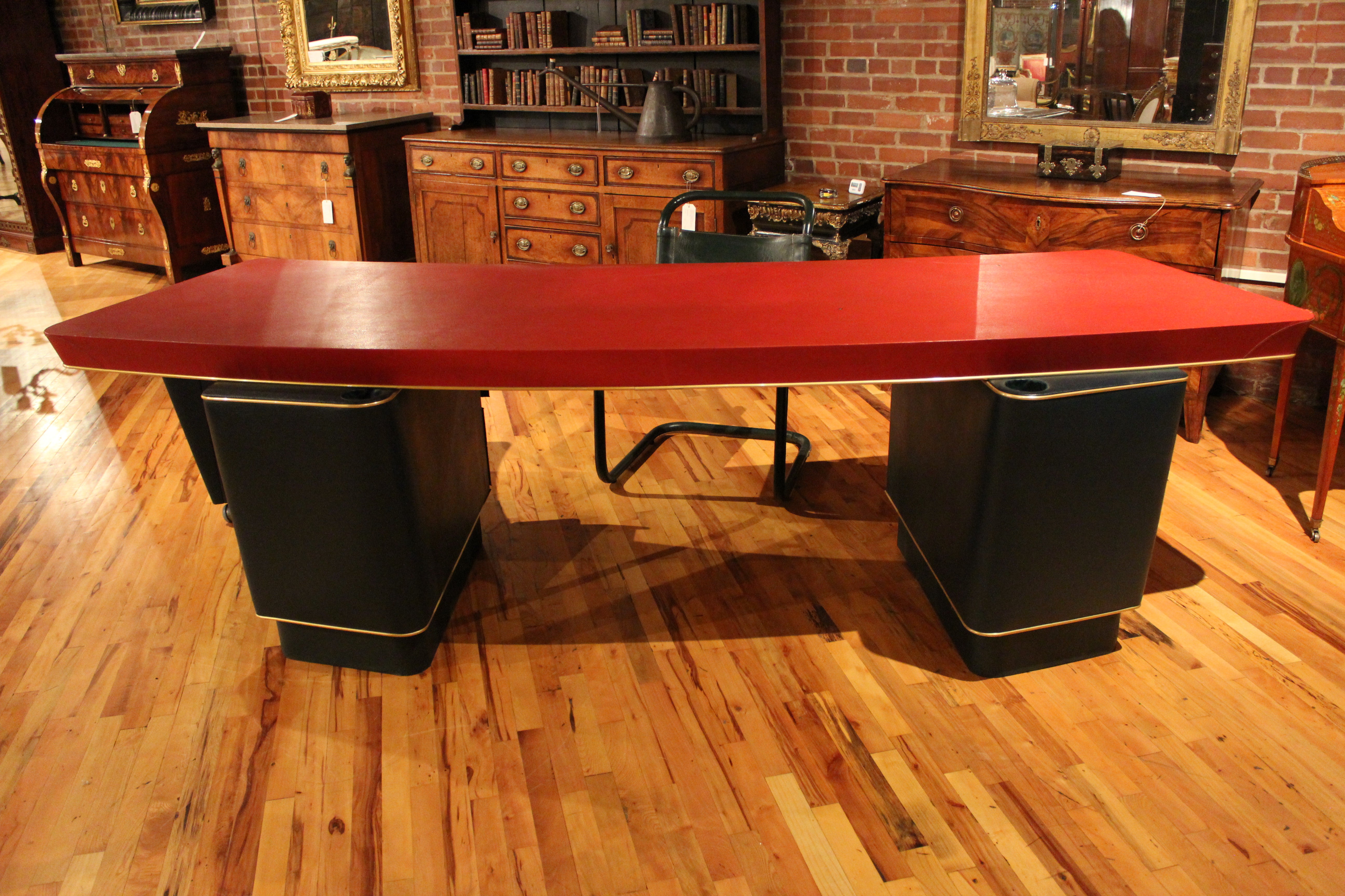 French Leather Desk For Sale