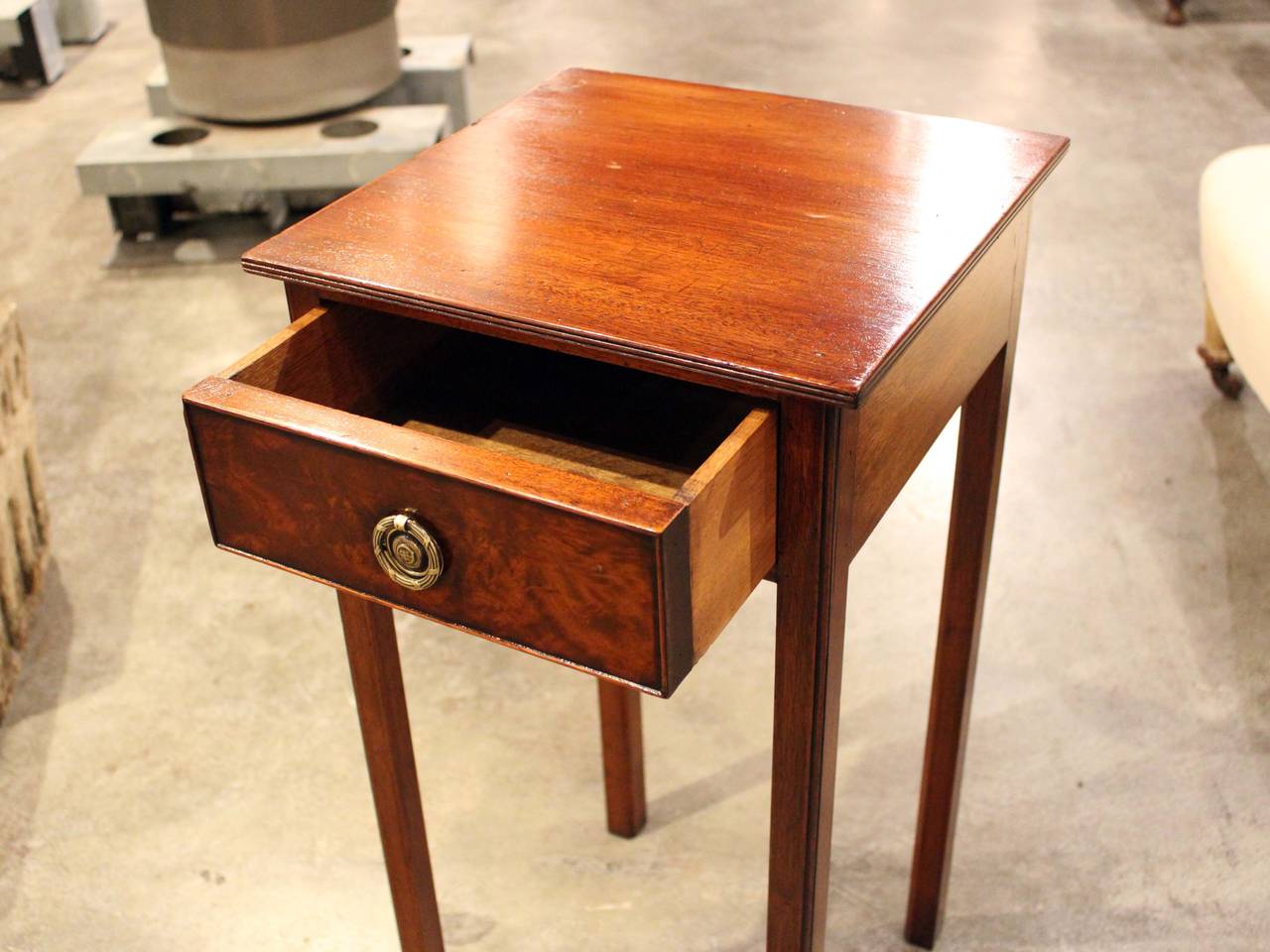 British English Square Mahogany Side Table For Sale