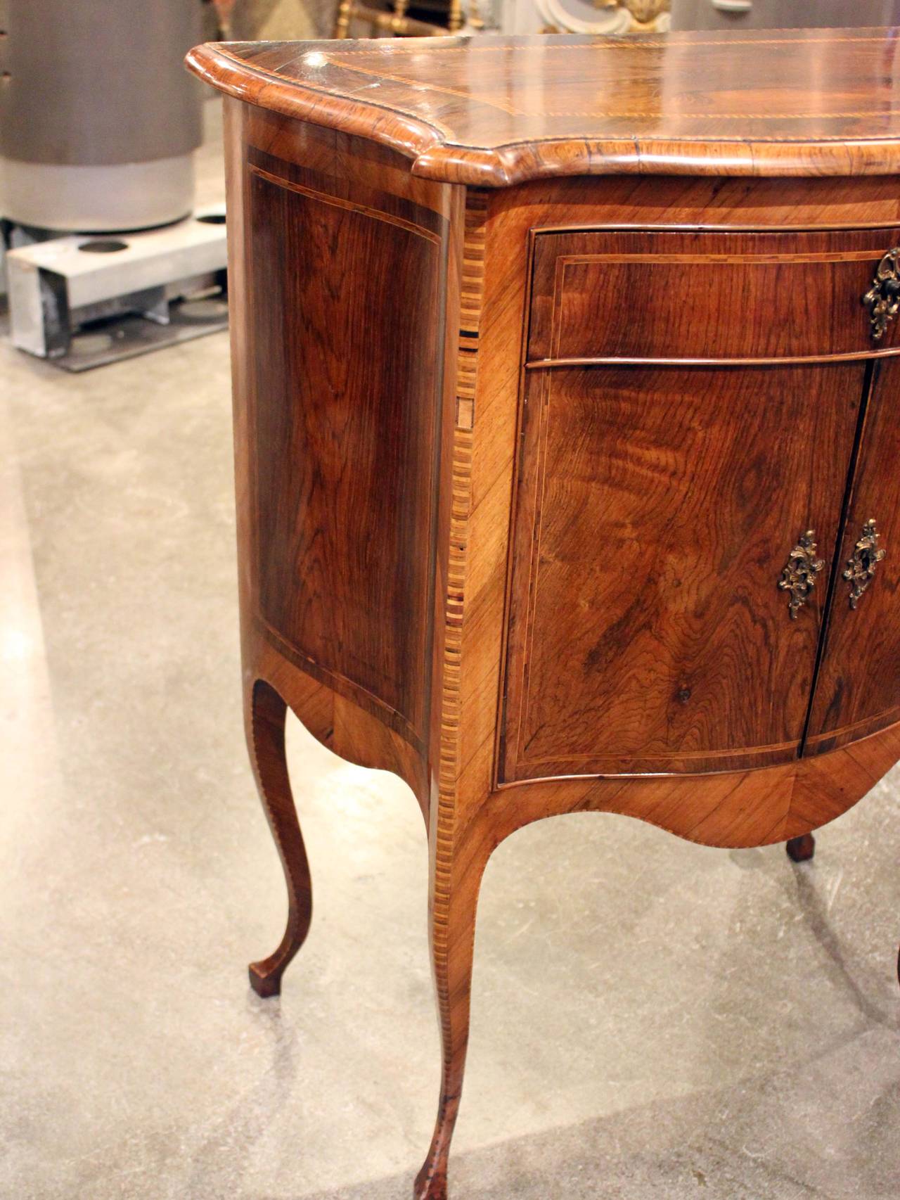 Italian Walnut Side Cabinet For Sale 1