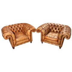 Antique Pair of English Club Chairs