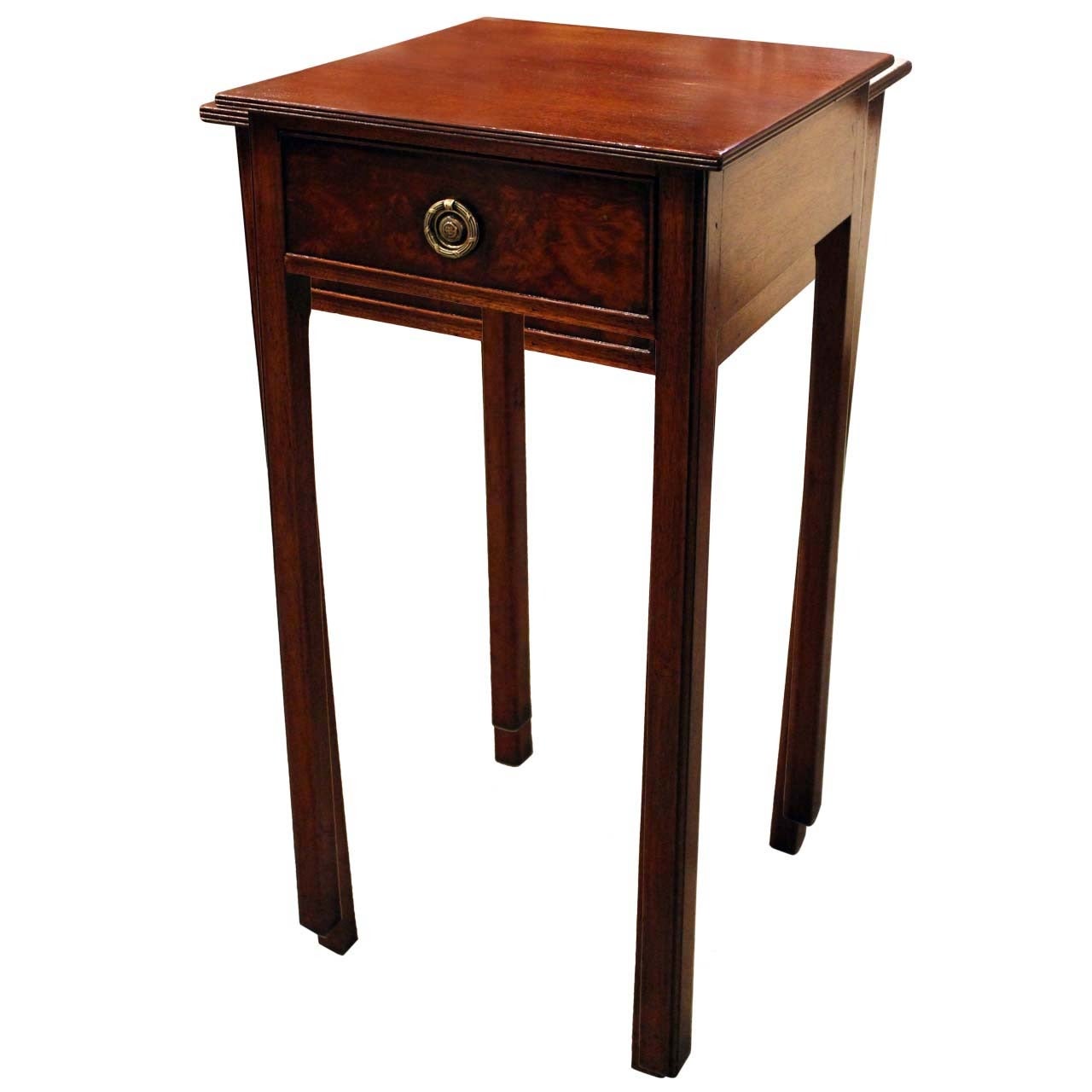 English Square Mahogany Side Table For Sale