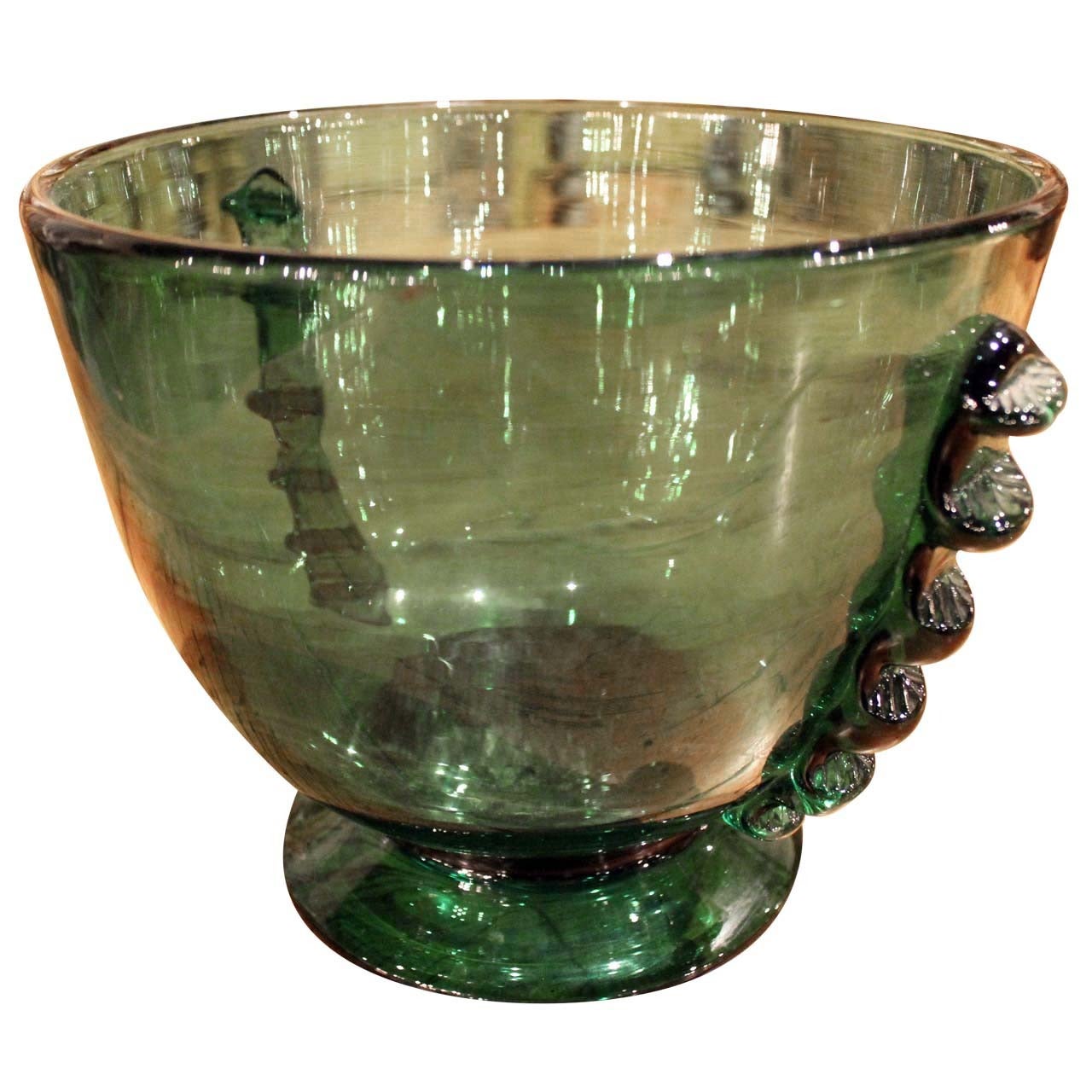 French Green Glass Bowl