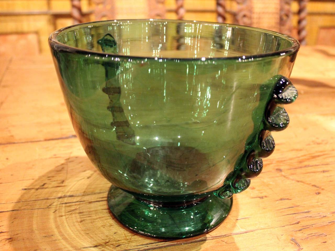 French green glass bowl.