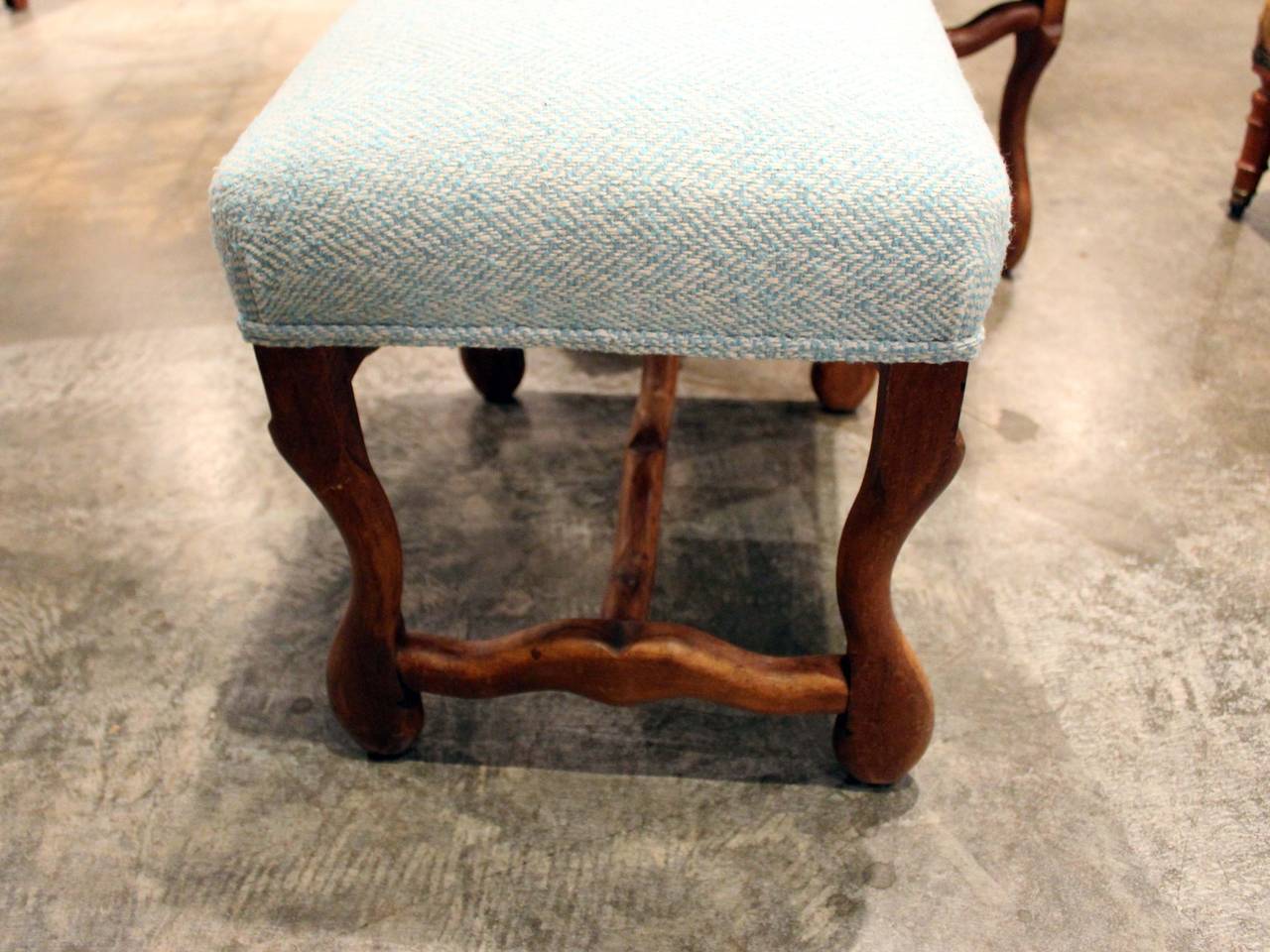 Early 20th Century Pair of French Walnut Stools