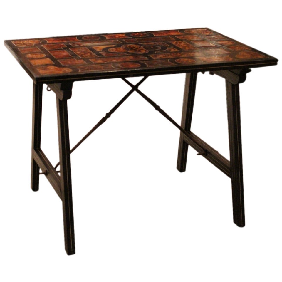 Ebony, Tortoise and Inlaid Low Table from Portugal