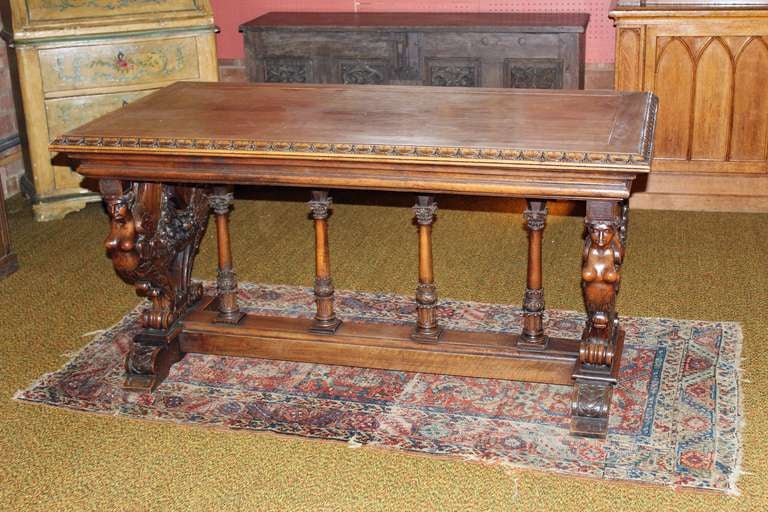 19th Century Neoclassical Library Table For Sale 1