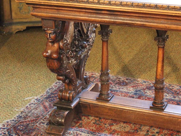 19th Century Neoclassical Library Table In Good Condition For Sale In High Point, NC
